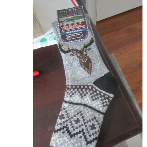 NEW FACTORY SEALED THE ORRSUM SOCK CO.MENS THERMAL THICK SOCKS WITH DEER - Picture 1 of 3